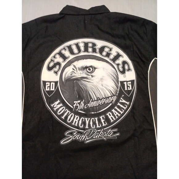 Sturgis 2015 75th Anniversary Button Up Shirt Men’s XLarge Bike Wear Motorcycle - Picture 1 of 8